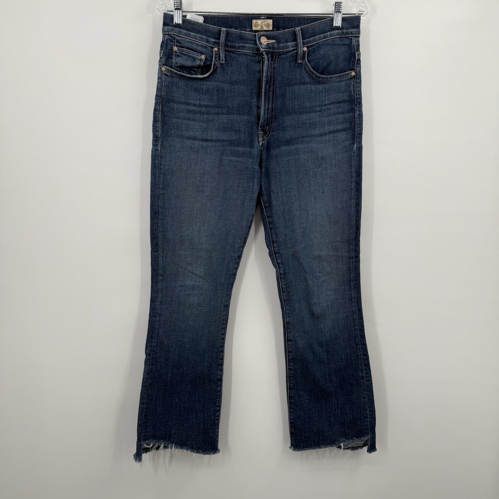 Mother Jeans Womens 30 Blue Insider Crop Step Frey Girl Crush Stretch High‎ Rise